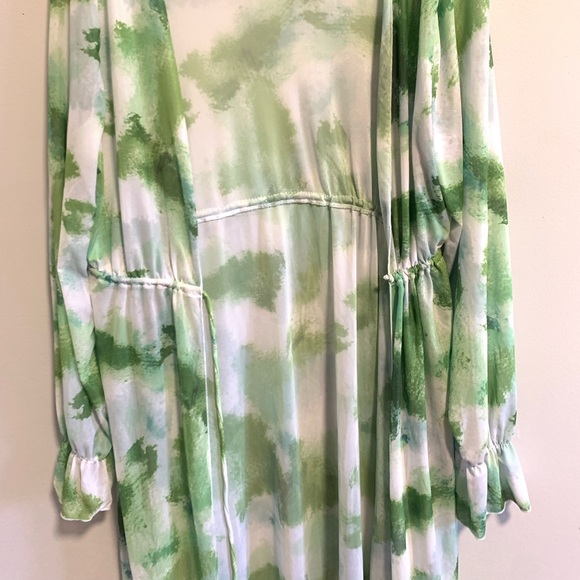 Shein Green Tie Dye Drawstring Waist Kimono #143 - Picture 3 of 6